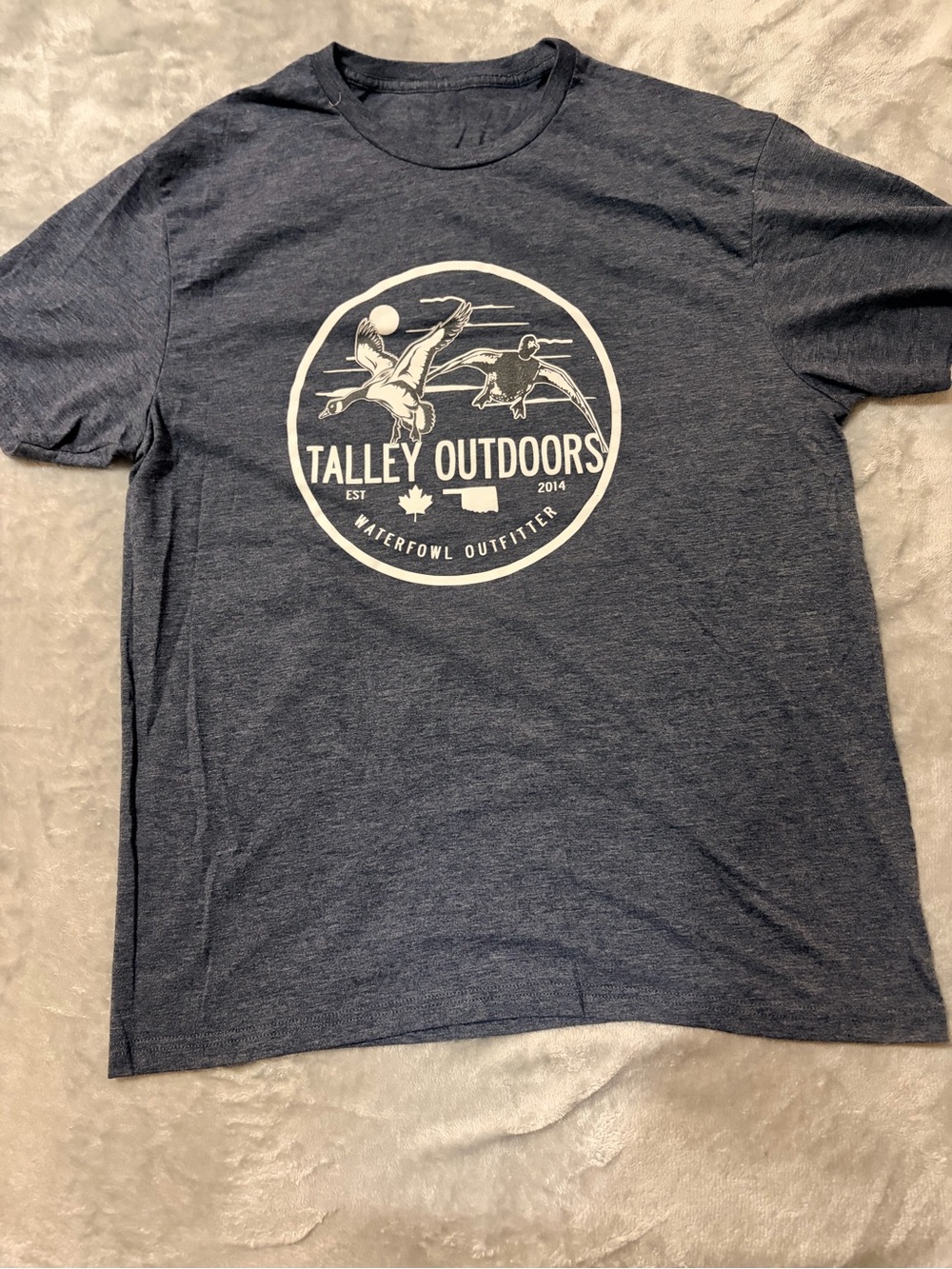 BURLEBO Navy Short Sleeve Graphic Tee with White Logo